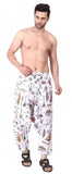 Whitewhale Mens Cotton Printed Harem Pants Pockets Yoga Trousers Hippie