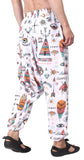 Whitewhale Mens Cotton Printed Harem Pants Pockets Yoga Trousers Hippie
