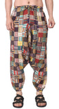Whitewhale Mens Cotton Printed Harem Pants Pockets Yoga Trousers Hippie