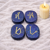 White Whale 4 pcs Engraved Angel Symbol Palm Stones Reiki Balancing