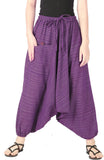 Whitewhale Mens Women Cotton Stripe Aladdin Loose Baggy Boho Hippie Harem Pants