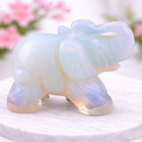 Whitewhale Healing Crystal Guardian Opalite Elephant Pocket Stone Figurines Carved Gemstone