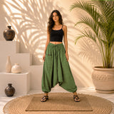 Whitewhale Mens Women Cotton Stripe Aladdin Loose Baggy Boho Hippie Harem Pants