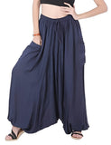 Whitewhale Men Women Rayon Baggy Hippie Boho Gypsy Aladdin Yoga Harem Pants