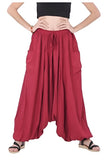 Whitewhale Men Women Rayon Baggy Hippie Boho Gypsy Aladdin Yoga Harem Pants