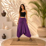 Whitewhale Mens Women Cotton Stripe Aladdin Loose Baggy Boho Hippie Harem Pants