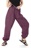 Whitewhale Women Cotton Elastic Waist Drawstring Summer Casual Baggy Hippie Yoga Pants