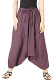 Whitewhale Mens Women Cotton Stripe Aladdin Loose Baggy Boho Hippie Harem Pants