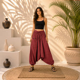 Whitewhale Mens Women Cotton Stripe Aladdin Loose Baggy Boho Hippie Harem Pants