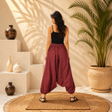 Whitewhale Mens Women Cotton Stripe Aladdin Loose Baggy Boho Hippie Harem Pants