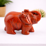 Whitewhale Healing Crystal Guardian Red Jasper Elephant Pocket Stone Figurines Carved Gemstone