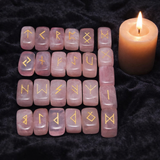 White Whale Rune Stones Tumbled Engraved Lettering Crystal Set Healing Chakra Reiki