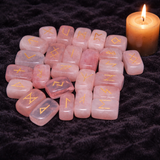 White Whale Rune Stones Tumbled Engraved Lettering Crystal Set Healing Chakra Reiki