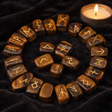 White Whale Rune Stones Tumbled Engraved Lettering Crystal Set Healing Chakra Reiki