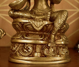 White Whale Maa Saraswati Brass Statue Religious Goddess Sculpture Idol