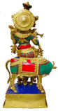 White Whale 27" Lord Krishna Idol with Nandi Cow Brass Statue Idol Showpiece Statue Sculpture Murti