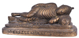 White Whale Big Brass Reclining Buddha Statue in Resting Pose Reclining/Sleeping/Resting Buddha Peace Décor