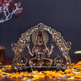 White Whale Superfine Brass Lakshmi Idol Hindu Laxmi Goddess Statue Home Office Showpiece Decor