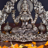 White Whale Superfine Brass Lakshmi Idol Hindu Laxmi Goddess Statue Home Office Showpiece Decor