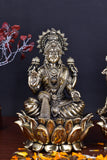 White Whale Superfine Brass Hindu God Ganesha and Goddess Laxmi Saraswati Idol Statue Murti Home Office Temple Pooja Puja Decorative Showpiece Diwali Gift