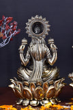 White Whale Superfine Brass Hindu God Ganesha and Goddess Laxmi Saraswati Idol Statue Murti Home Office Temple Pooja Puja Decorative Showpiece Diwali Gift