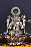 White Whale Superfine Brass Hindu God Ganesha and Goddess Laxmi Saraswati Idol Statue Murti Home Office Temple Pooja Puja Decorative Showpiece Diwali Gift