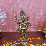 White Whale Superfine Lord Standing Ganesha Brass Statue Hindu Religious Dancing Lord Ganesha  Sculpture Figurine Ideal for Gift & Home Decor