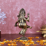 White Whale Superfine Lord Standing Ganesha Brass Statue Hindu Religious Dancing Lord Ganesha  Sculpture Figurine Ideal for Gift & Home Decor