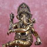 White Whale Superfine Lord Standing Ganesha Brass Statue Hindu Religious Dancing Lord Ganesha  Sculpture Figurine Ideal for Gift & Home Decor