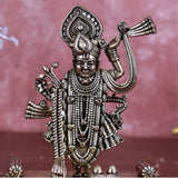 White Whale Superfine Lord Krishna Lifting Govardhan Mountain Brass (Standard, Golden)