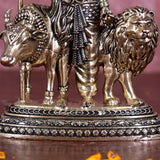 White Whale Superfine Brass Saumyatva Ardhanarishvara (Lord Shiva & Goddess Parvati United a Body) - Made in Thanjavur, South India