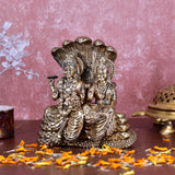 White Whale Superfine Lord Vishnu with Lakshmi Rest Upon Shesha Naag Brass Statue Religious Strength Sculpture Idol