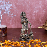 White Whale Suprefine Brass Hanuman Statue Strength Monkey Lord Bajrang Bali Idol Standing Position Brass Sculpture Diwali Decor Gifts