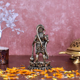 White Whale Suprefine Brass Hanuman Statue Strength Monkey Lord Bajrang Bali Idol Standing Position Brass Sculpture Diwali Decor Gifts