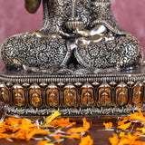 White Whale Superfine Brass Buddha Statue Blessing Murti for Home Decor Entrance Office Table Living Room Meditation Luck Gift Feng Shui