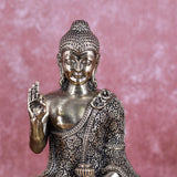 White Whale Superfine Brass Buddha Statue Blessing Murti for Home Decor Entrance Office Table Living Room Meditation Luck Gift Feng Shui