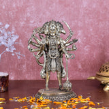 White Whale Superfine Panchmukhi Hanuman Statue Strength Monkey Lord Bajrang Bali Idol Standing Position Brass Sculpture Diwali Decor Gifts