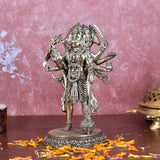 White Whale Superfine Panchmukhi Hanuman Statue Strength Monkey Lord Bajrang Bali Idol Standing Position Brass Sculpture Diwali Decor Gifts
