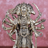 White Whale Superfine Panchmukhi Hanuman Statue Strength Monkey Lord Bajrang Bali Idol Standing Position Brass Sculpture Diwali Decor Gifts