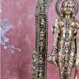 White Whale Superfine Brass Lord Ram Brass Statue Rama Idol for Temple Mandir Sculpture Office and Home Décor