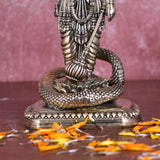 White Whale Superfine Brass Hindu God Lord Vishnu Bhagwan With Sheshnaag Lord Vishnu Idol Statue Murti