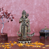White Whale Superfine Brass Lord Kartik Standing Idol with Peacock The Vehicle of Kartikeya