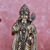 White Whale Superfine Brass Lord Kartik Standing Idol with Peacock The Vehicle of Kartikeya
