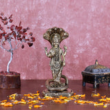 White Whale Superfine Brass Hindu God Lord Vishnu Bhagwan With Sheshnaag Lord Vishnu Idol Statue Murti