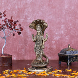 White Whale Superfine Brass Hindu God Lord Vishnu Bhagwan With Sheshnaag Lord Vishnu Idol Statue Murti