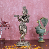 White Whale Superfine Brass Hindu God Lord Krishna Bhagwan Lord Krishna Idol Statue Murti