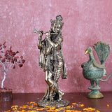 White Whale Superfine Brass Hindu God Lord Krishna Bhagwan Lord Krishna Idol Statue Murti