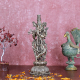 White Whale Superfine Brass Hindu God Lord Krishna Bhagwan Lord Krishna Idol Statue Murti