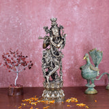 White Whale Superfine Brass Hindu God Lord Krishna Bhagwan Lord Krishna Idol Statue Murti