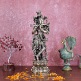 White Whale Superfine Brass Hindu God Lord Krishna Bhagwan Lord Krishna Idol Statue Murti